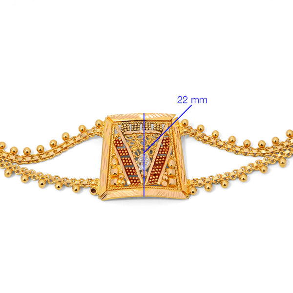 142333-Pulseira Linha Alshahba em Ouro Amarelo 21k Com Mina
