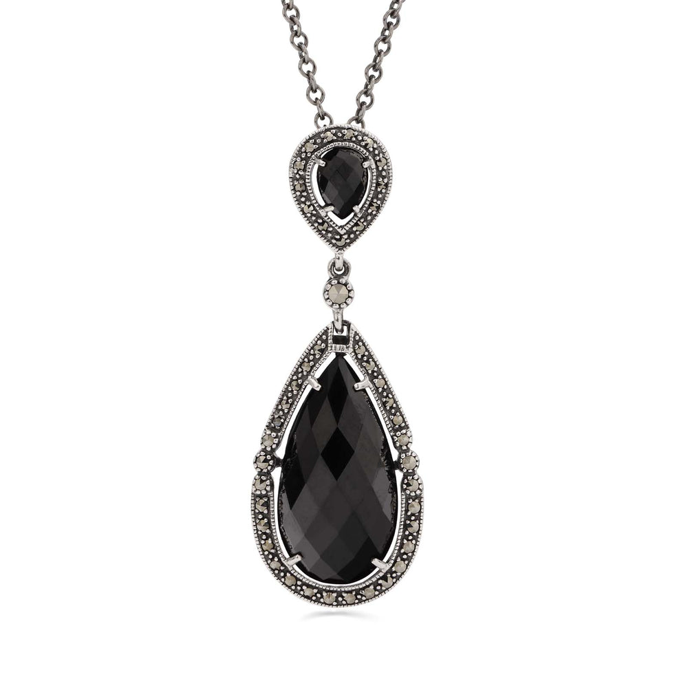 Pingente em Prata 925 com Onix e Marcassitas