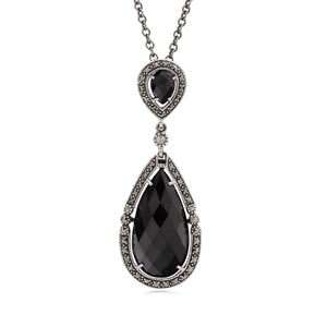 Pingente em Prata 925 com Onix e Marcassitas