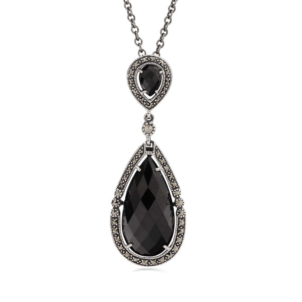 Pingente em Prata 925 com Onix e Marcassitas