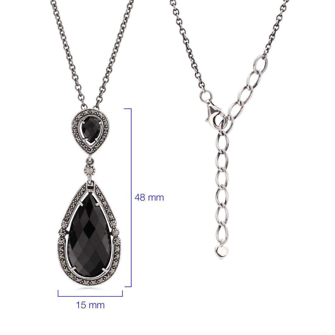 Pingente em Prata 925 com Onix e Marcassitas