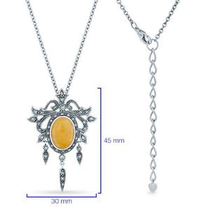 Pingente em Prata 925 Chandelier  com Ágata Amarela e Marcassitas
