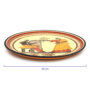 Prato com Design Grego em Cerâmica 33 cm