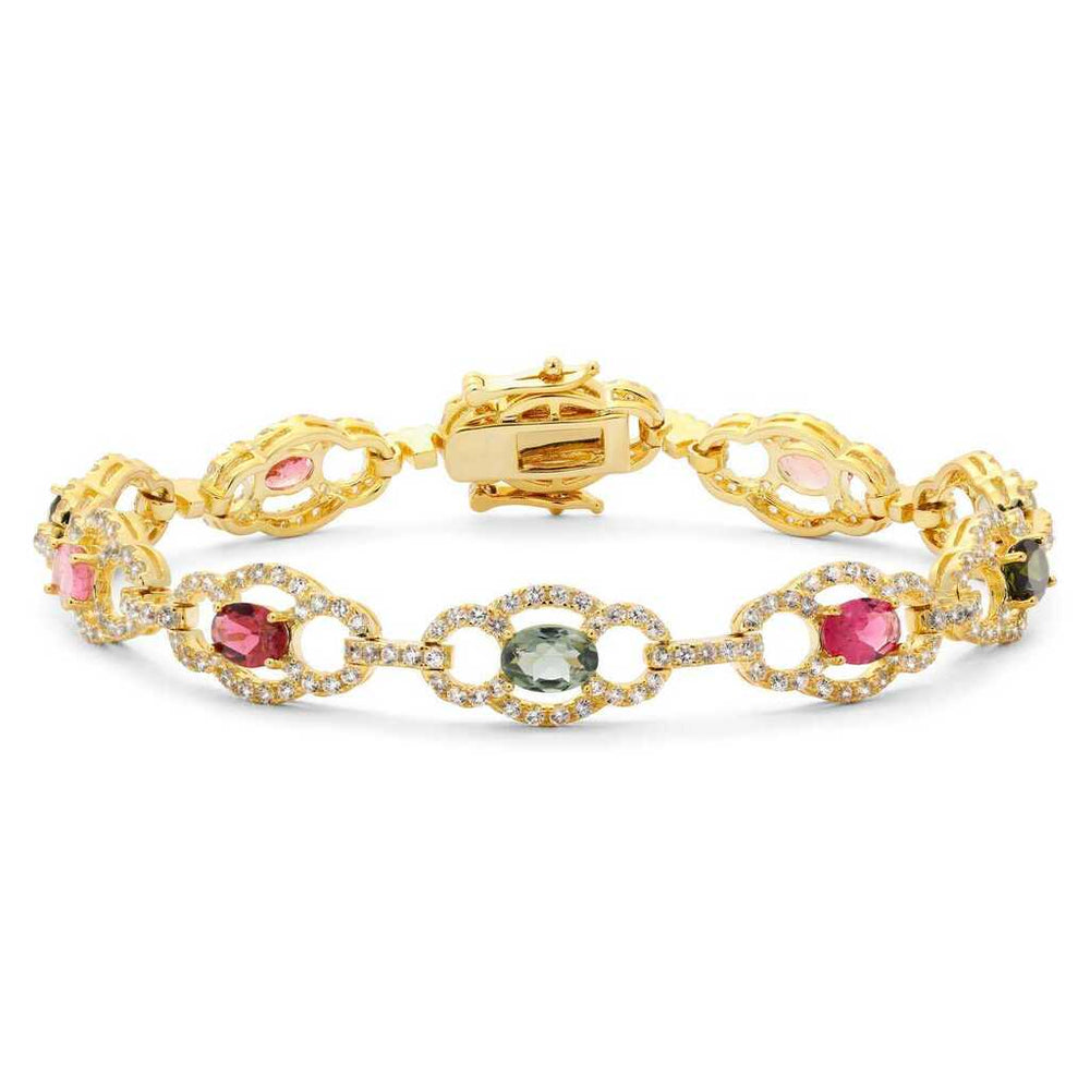 Pulseira em Prata 925 com Turmalinas Coloridas
