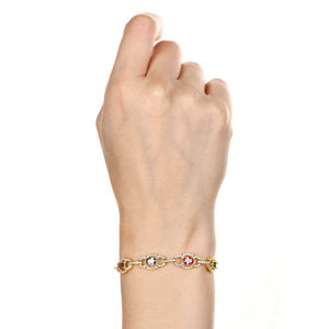 Pulseira em Prata 925 com Turmalinas Coloridas