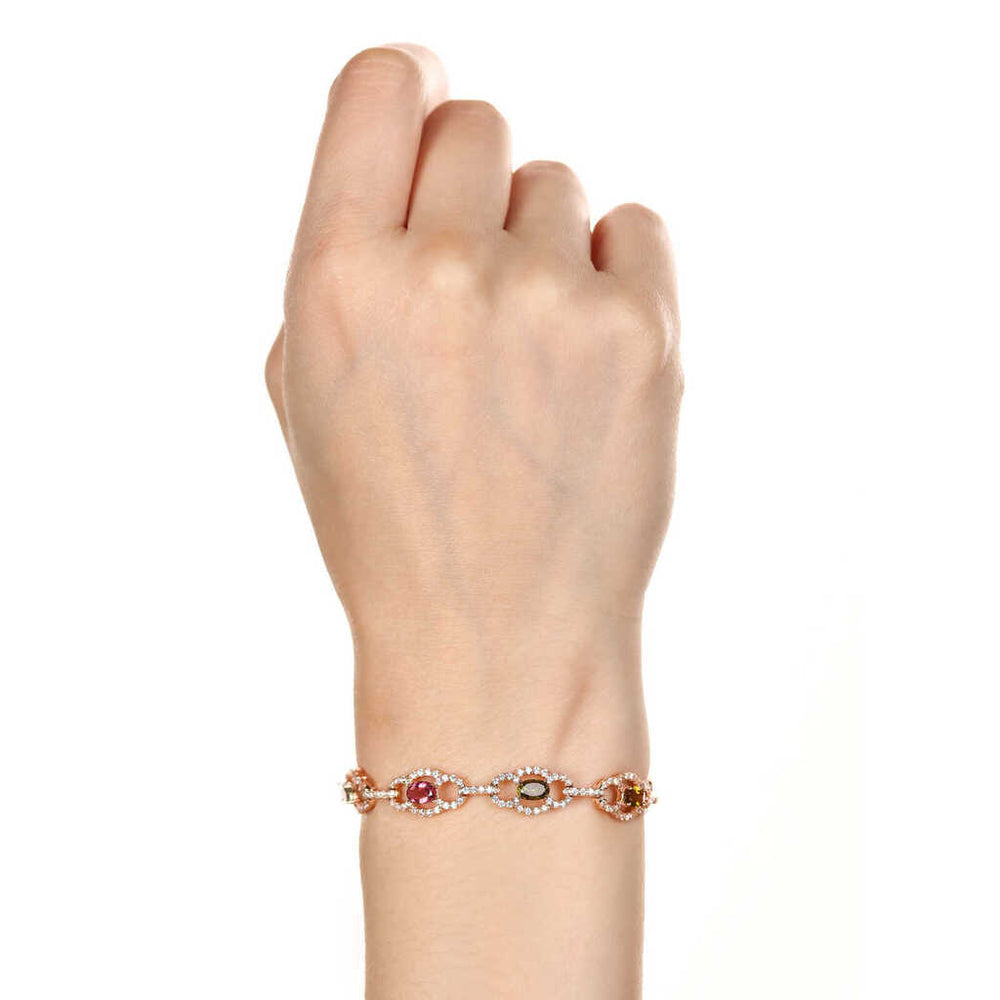 Pulseira em Prata 925 com Turmalinas Coloridas