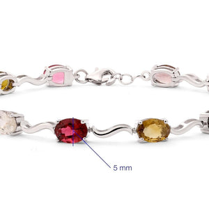 Pulseira em Prata 925 com Turmalinas Coloridas