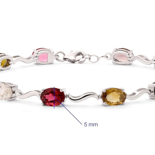 Pulseira em Prata 925 com Turmalinas Coloridas