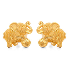 143160-Par de Brinco em Ouro Amarelo 24k Prima Gold Elefantinho