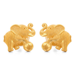 143160-Par de Brinco em Ouro Amarelo 24k Prima Gold Elefantinho