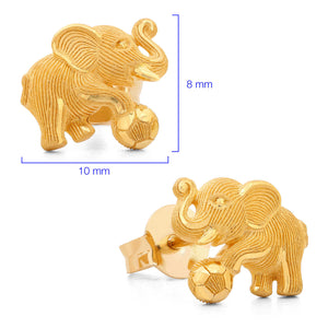 143160-Par de Brinco em Ouro Amarelo 24k Prima Gold Elefantinho