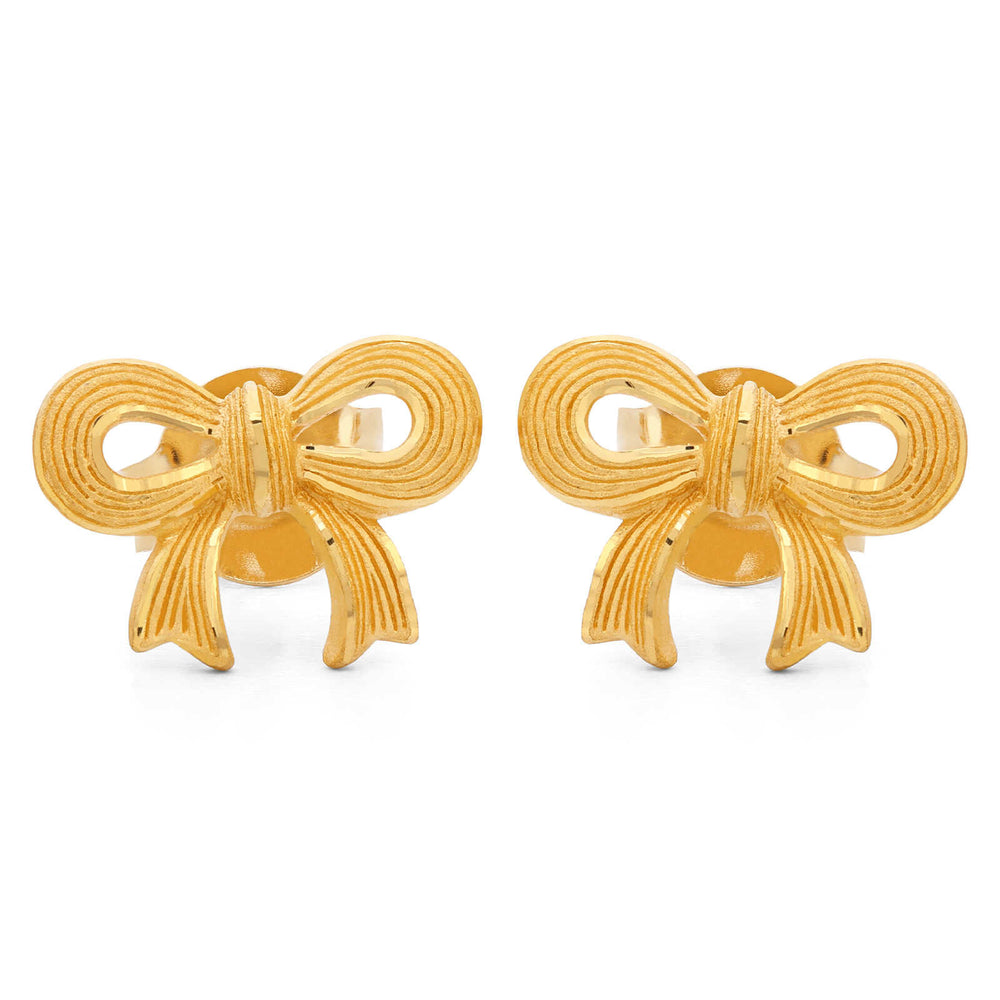 143171-Par de Brinco Linha Prima Gold em Ouro Amarelo 23,84 k Lacinho