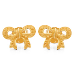 143171-Par de Brinco Linha Prima Gold em Ouro Amarelo 23,84 k Lacinho