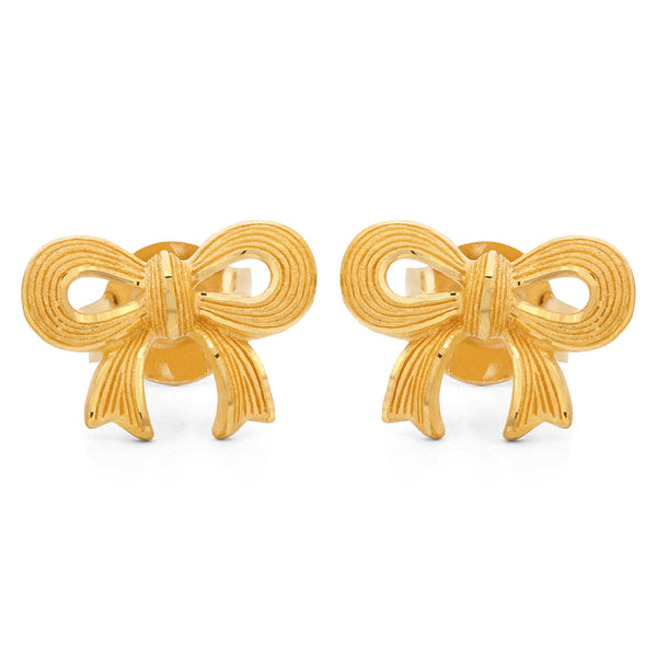 143171-Par de Brinco Linha Prima Gold em Ouro Amarelo 23,84 k Lacinho