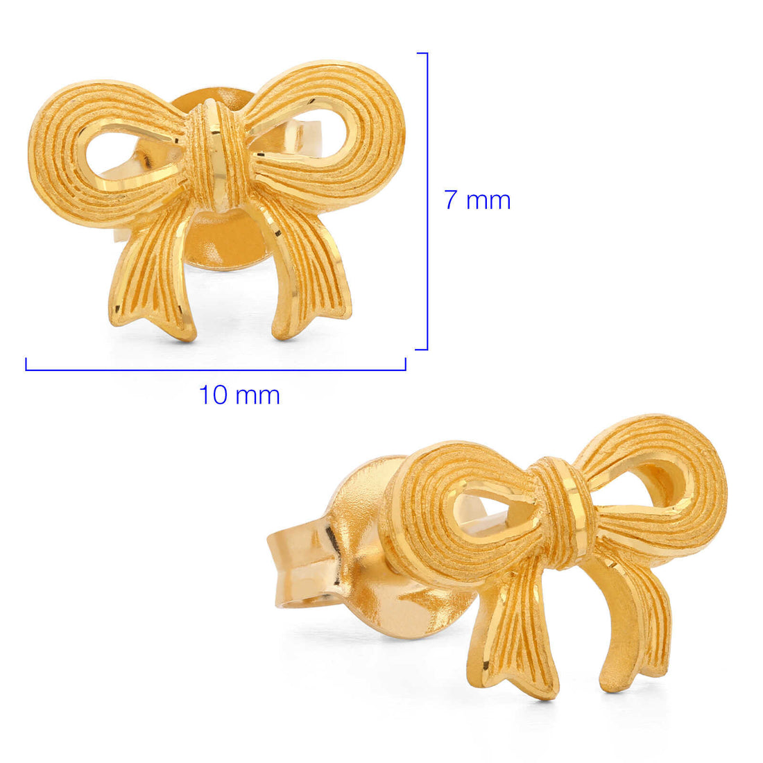 Par de Brinco Linha Prima Gold em Ouro Amarelo 23,84 k Lacinho