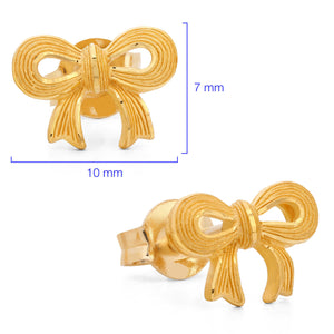 143171-Par de Brinco Linha Prima Gold em Ouro Amarelo 23,84 k Lacinho