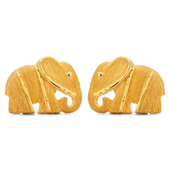143173-Par de Brinco em Ouro Amarelo 24k Prima Gold Elefantinho