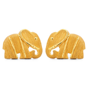 143173-Par de Brinco em Ouro Amarelo 24k Prima Gold Elefantinho