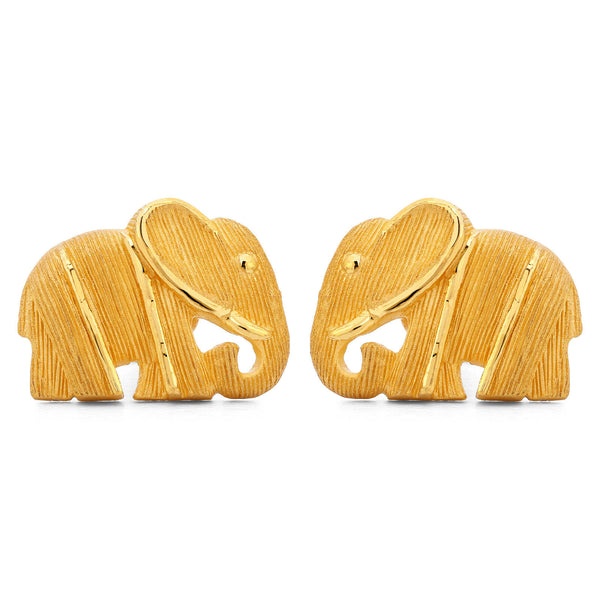 143173-Par de Brinco em Ouro Amarelo 24k Prima Gold Elefantinho