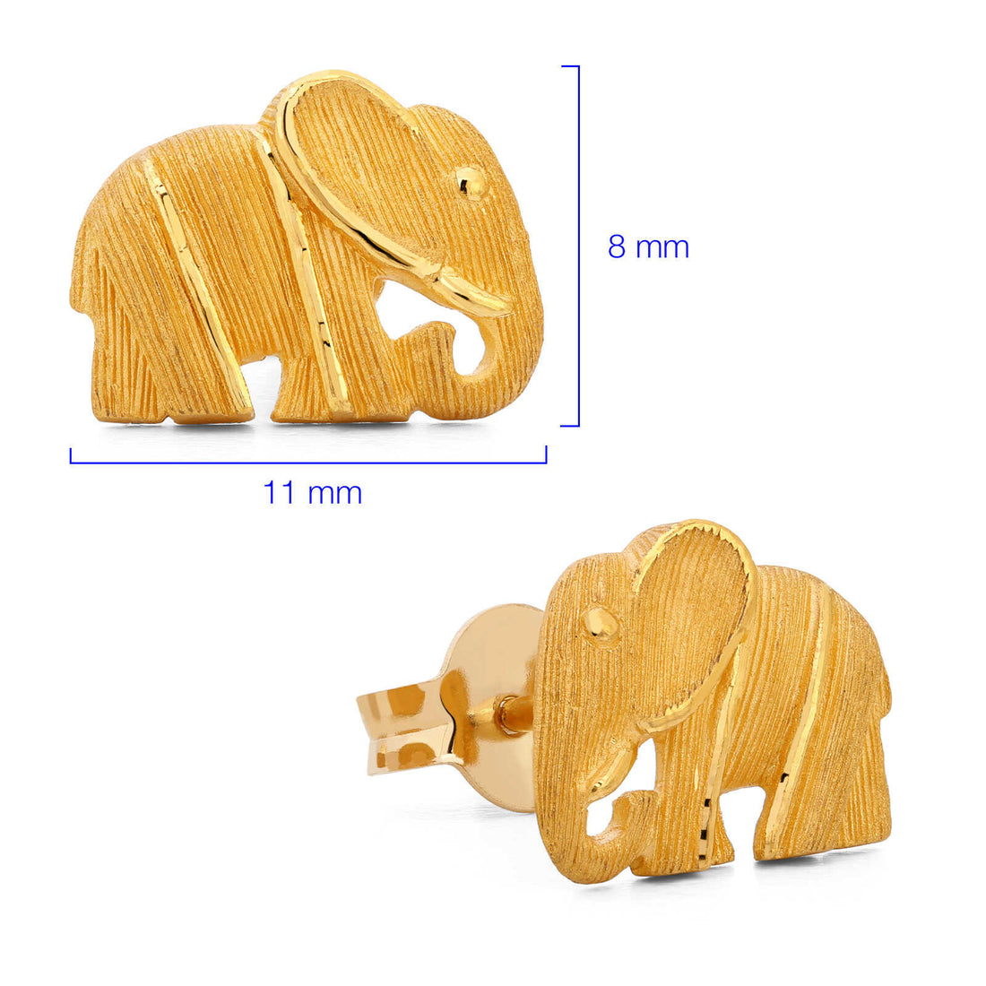Par de Brinco em Ouro Amarelo 24k Prima Gold Elefantinho