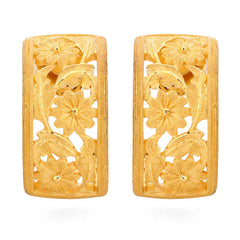 143188-Par de Brinco em Ouro Amarelo 24k Prima Gold Floral