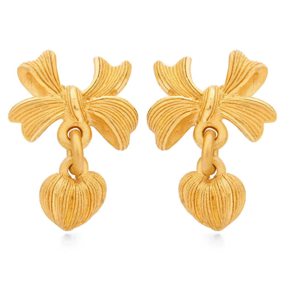 143191-Par de Brinco em Ouro Amarelo 24k Prima Gold Lacinho