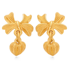 143191-Par de Brinco em Ouro Amarelo 24k Prima Gold Lacinho