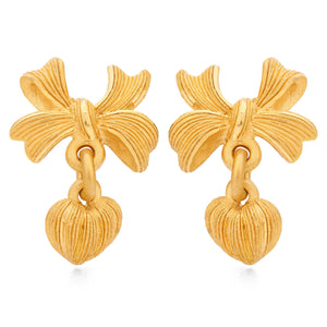 143191-Par de Brinco em Ouro Amarelo 24k Prima Gold Lacinho