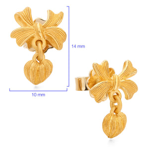 143191-Par de Brinco em Ouro Amarelo 24k Prima Gold Lacinho