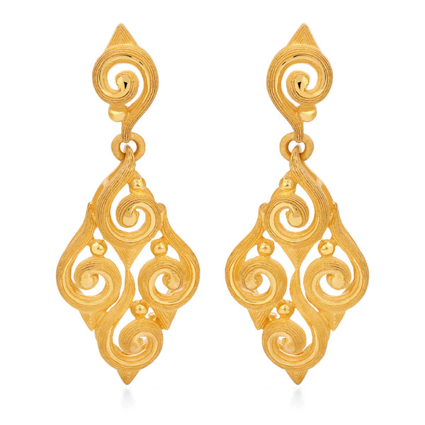 143193-Par de Brinco em Ouro Amarelo 24k Prima Gold Vazado