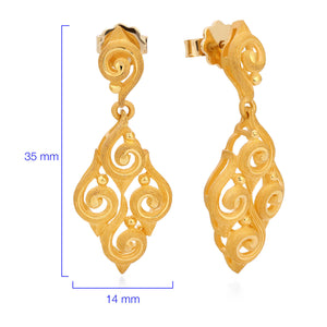 143193-Par de Brinco em Ouro Amarelo 24k Prima Gold Vazado