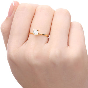 Solitário em Ouro Amarelo 18 k com Diamante