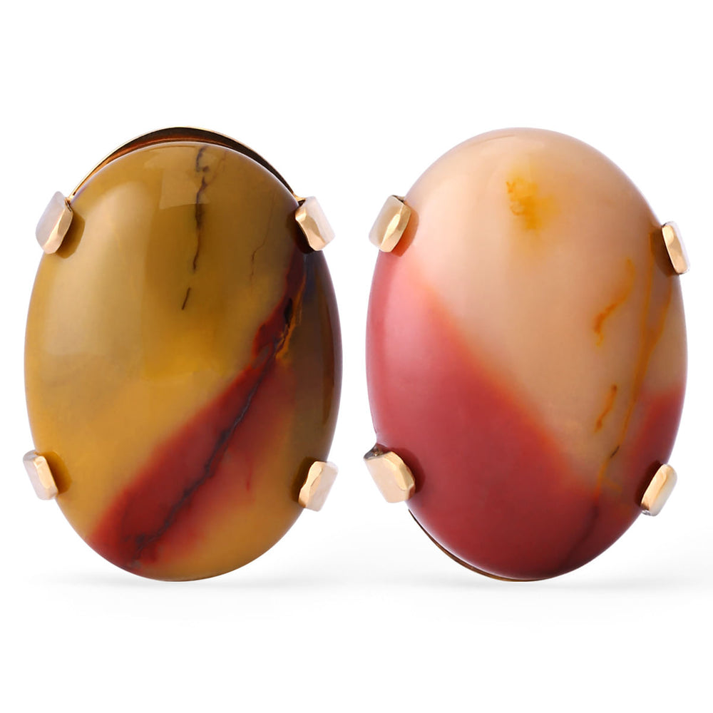 Par de Brinco em Ouro Amaelo 18k com Agata
