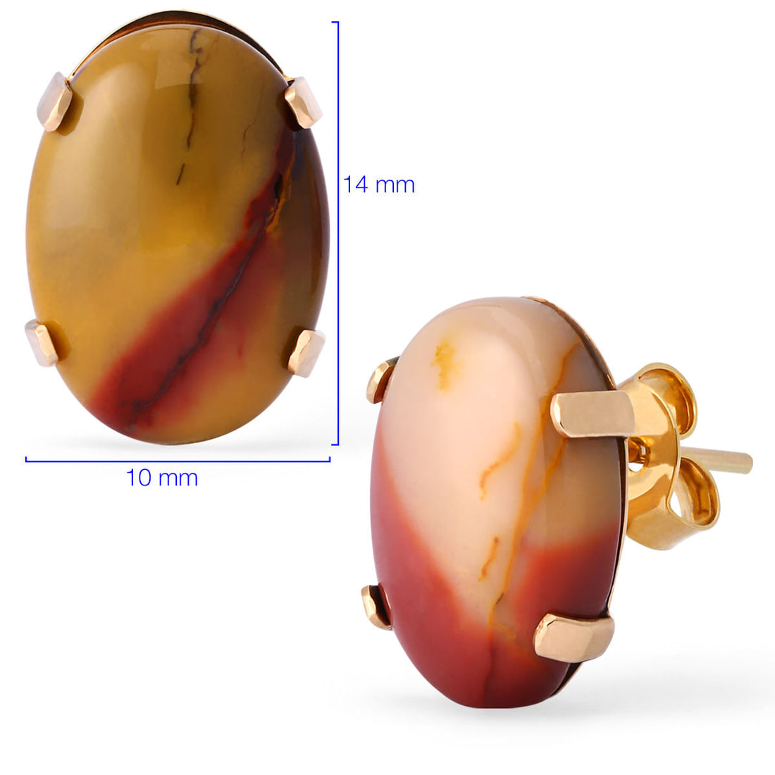 Par de Brinco em Ouro Amaelo 18k com Agata