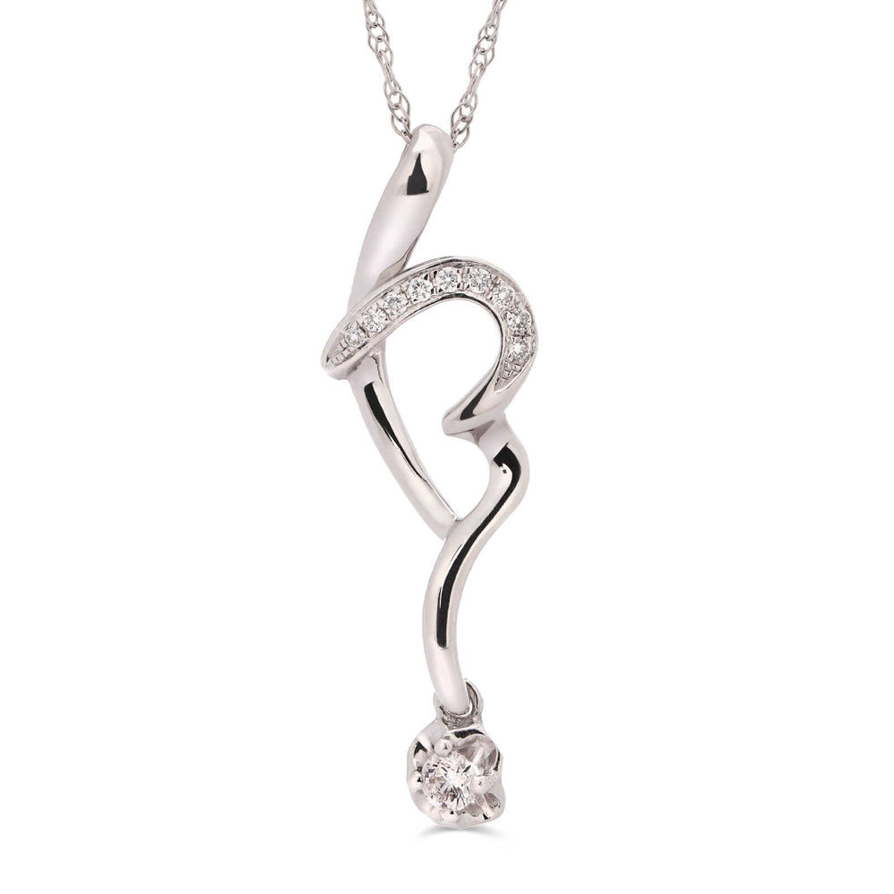 Pingente em Ouro Branco 18k com Diamantes