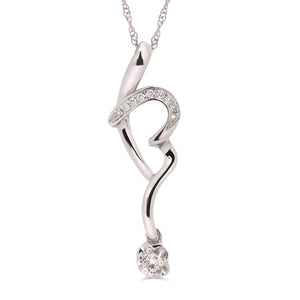 Pingente em Ouro Branco 18k com Diamantes