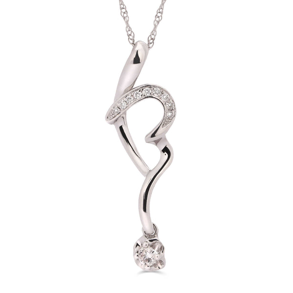 Pingente em Ouro Branco 18k com Diamantes