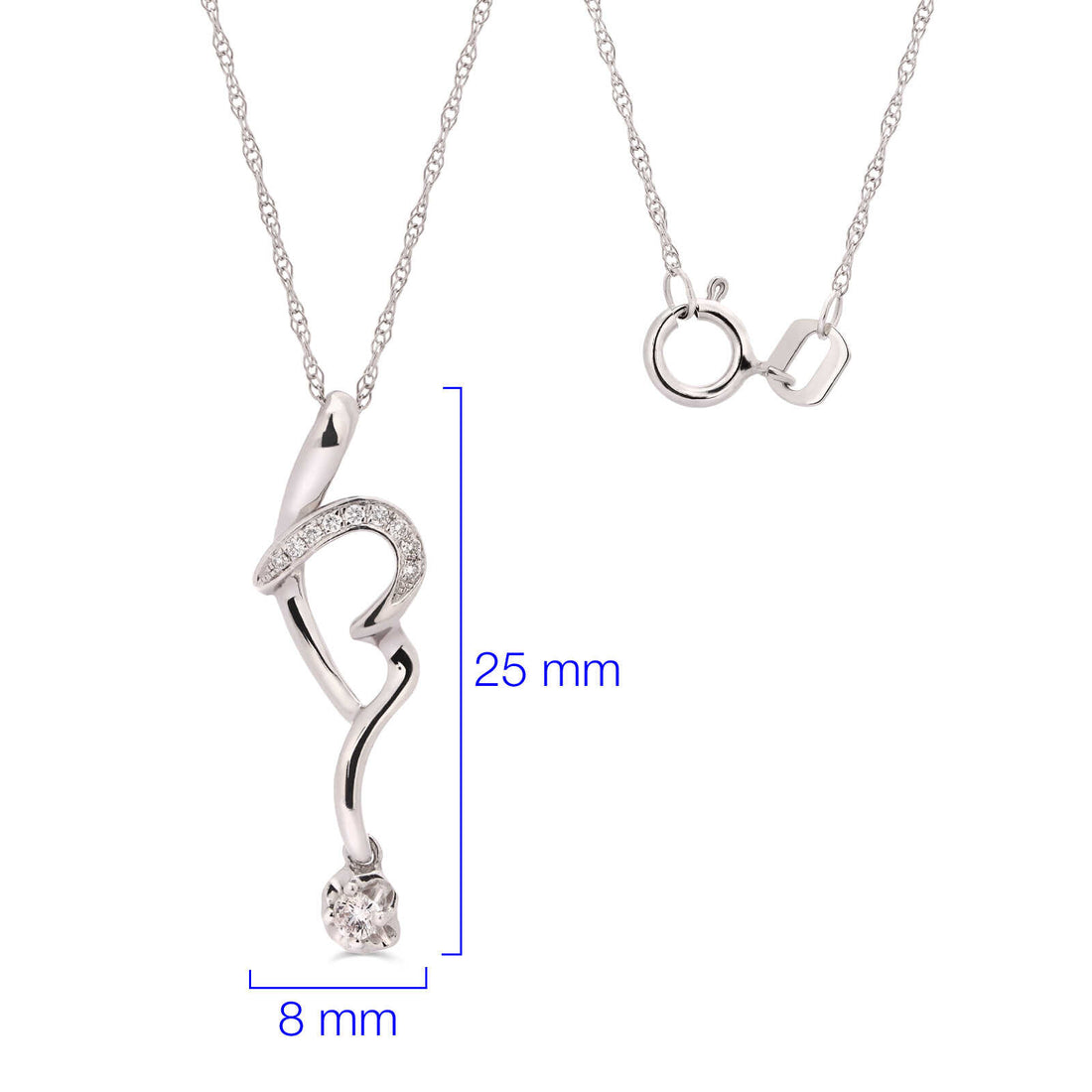 Pingente em Ouro Branco 18k com Diamantes
