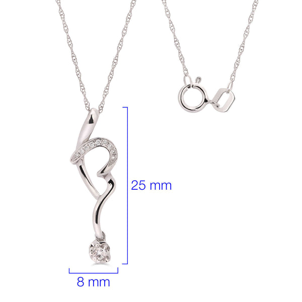 Pingente em Ouro Branco 18k com Diamantes