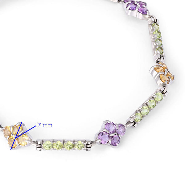 Pulseira em Ouro Branco 18k com Pedras Brasileiras