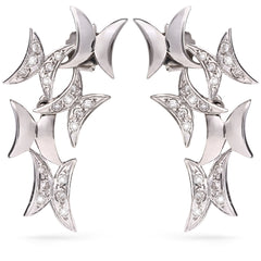 145775-Par de Brinco em Ouro Branco Com Diamantes