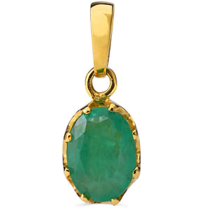 Pingente em Ouro Amarelo 18k Cestinha com Esmeralda