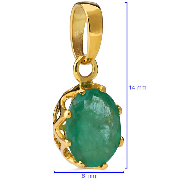 Pingente em Ouro Amarelo 18k Cestinha com Esmeralda