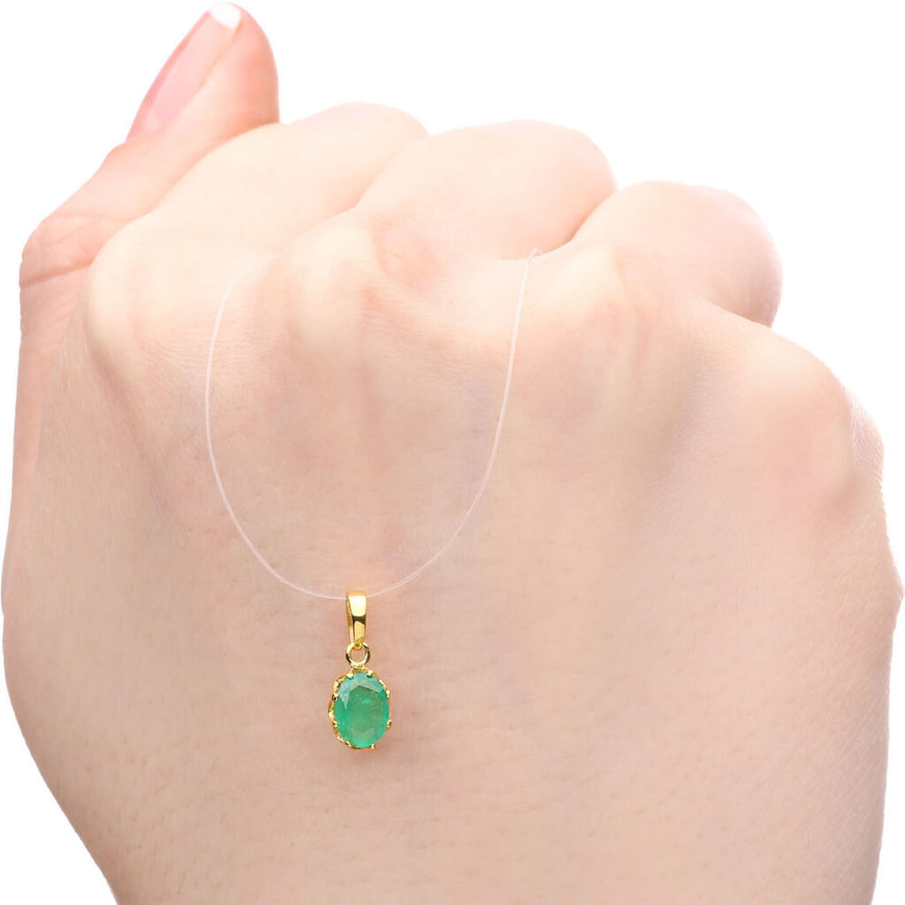 Pingente em Ouro Amarelo 18k Cestinha com Esmeralda