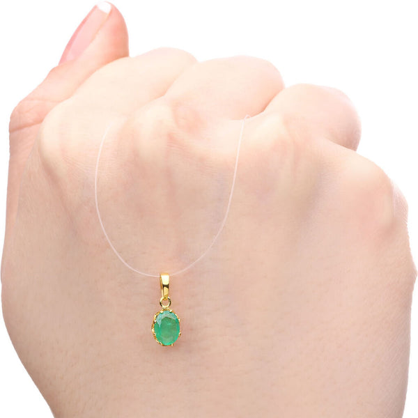 Pingente em Ouro Amarelo 18k Cestinha com Esmeralda