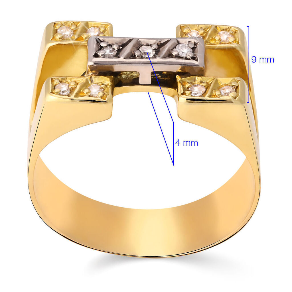 Anel em Ouro Amarelo 18k com Diamantes