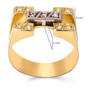 Anel em Ouro Amarelo 18k com Diamantes