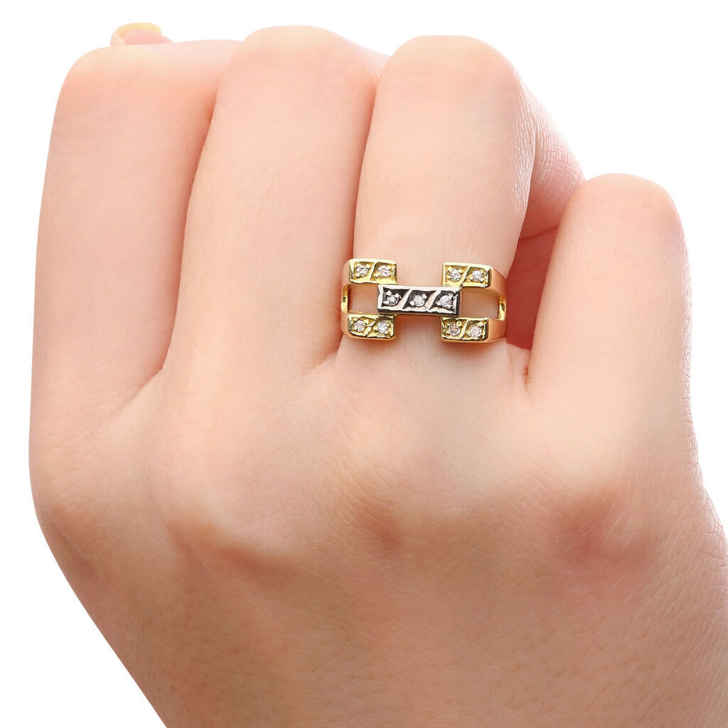Anel em Ouro Amarelo 18k com Diamantes