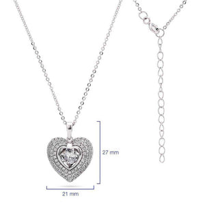 Pingente em Prata 925 Coração Dancing Diamond com Zircônias