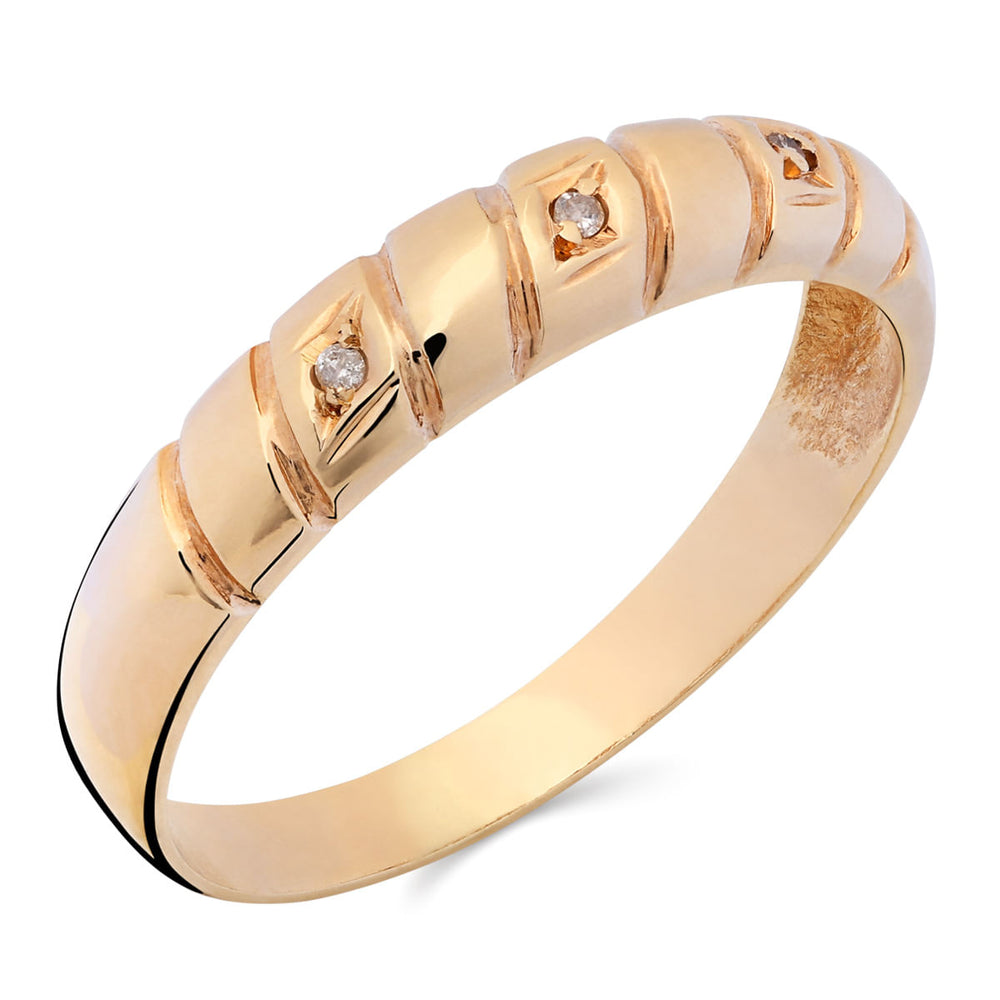 Anel Ouro Rose 18k Com 3 Diamantes